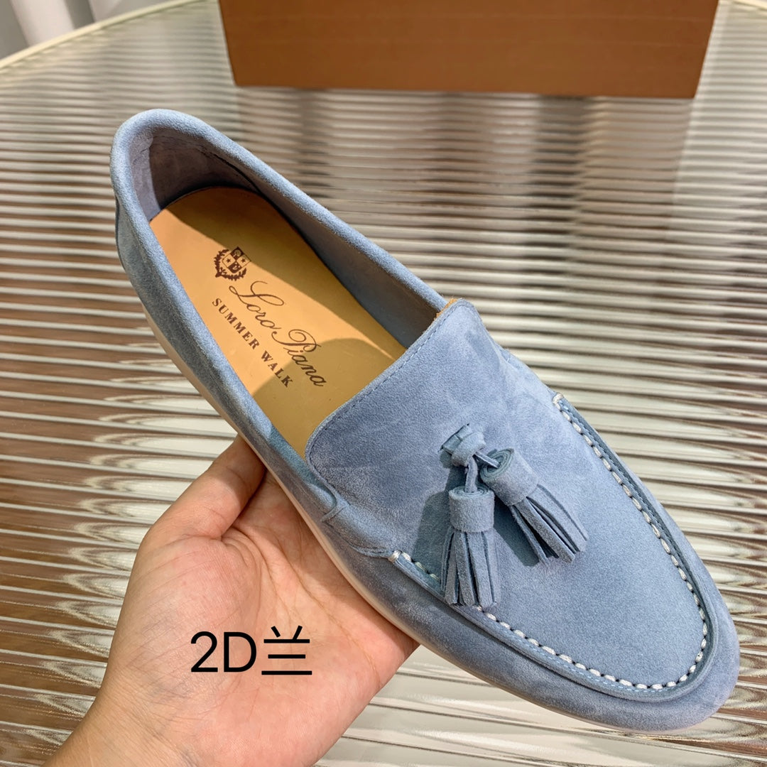 LP SUMMER WALK TASSELS LOAFERS CERULEAN SUEDE - 35