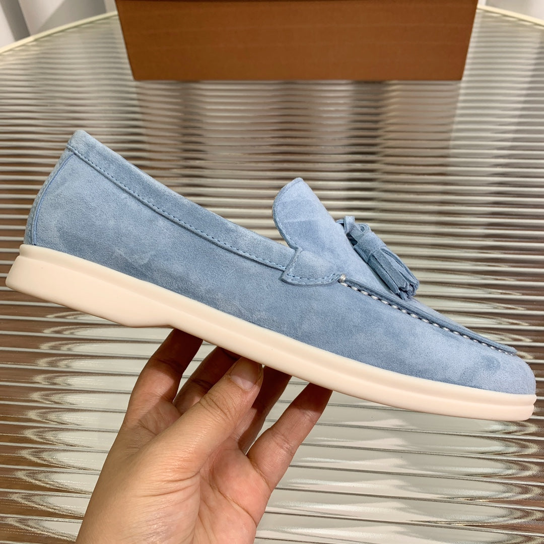 LP SUMMER WALK TASSELS LOAFERS CERULEAN SUEDE - 35
