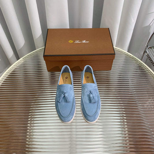 LP SUMMER WALK TASSELS LOAFERS CERULEAN SUEDE - 35