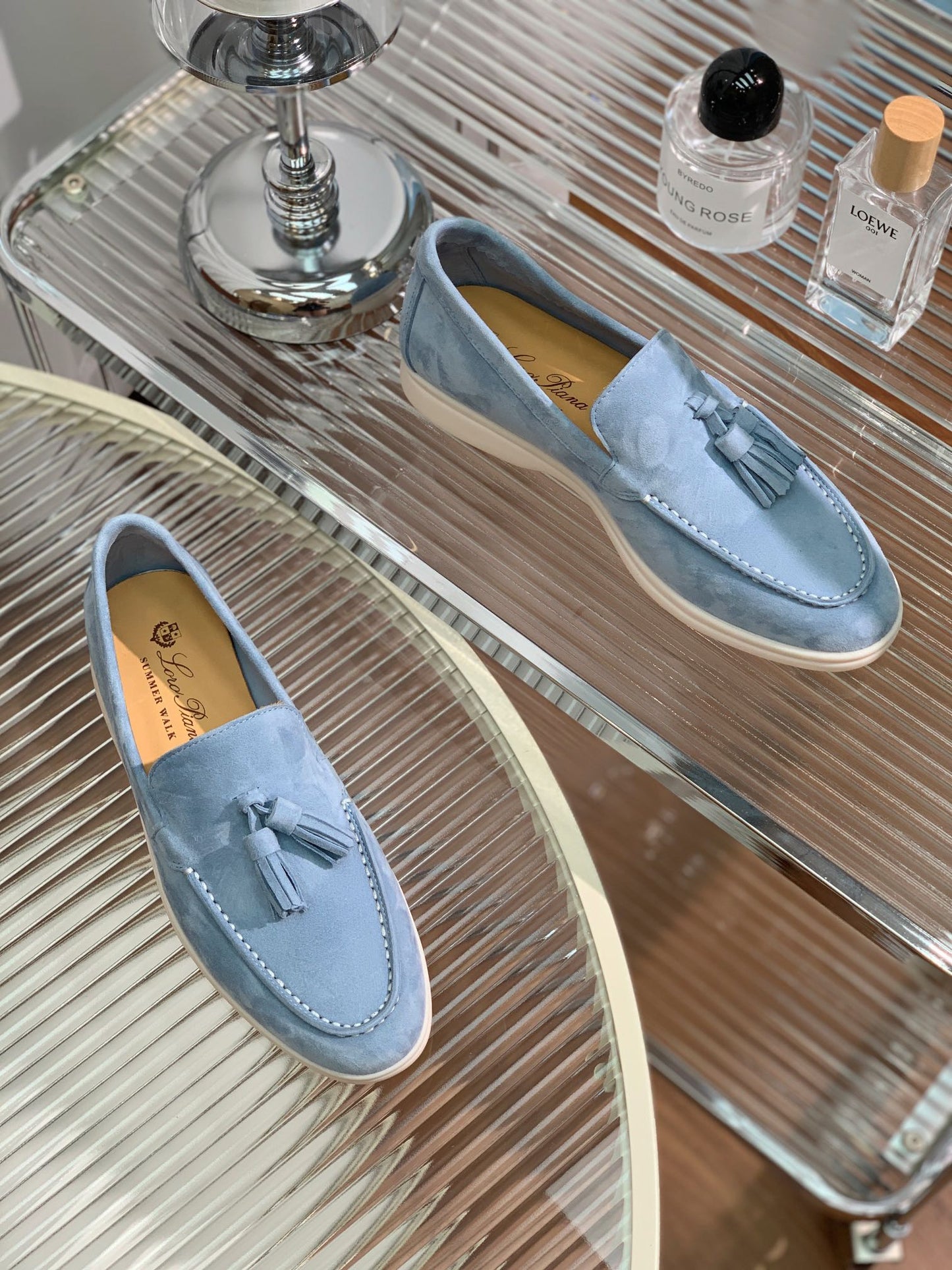 LP SUMMER WALK TASSELS LOAFERS CERULEAN SUEDE - 35
