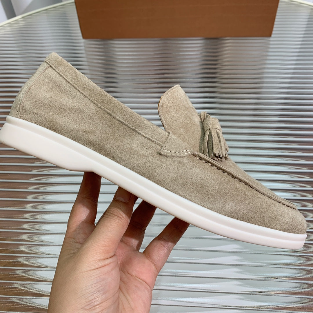 LP SUMMER WALK TASSELS LOAFERS KHAKI SUEDE - 35