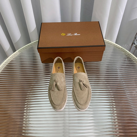 LP SUMMER WALK TASSELS LOAFERS KHAKI SUEDE - 35