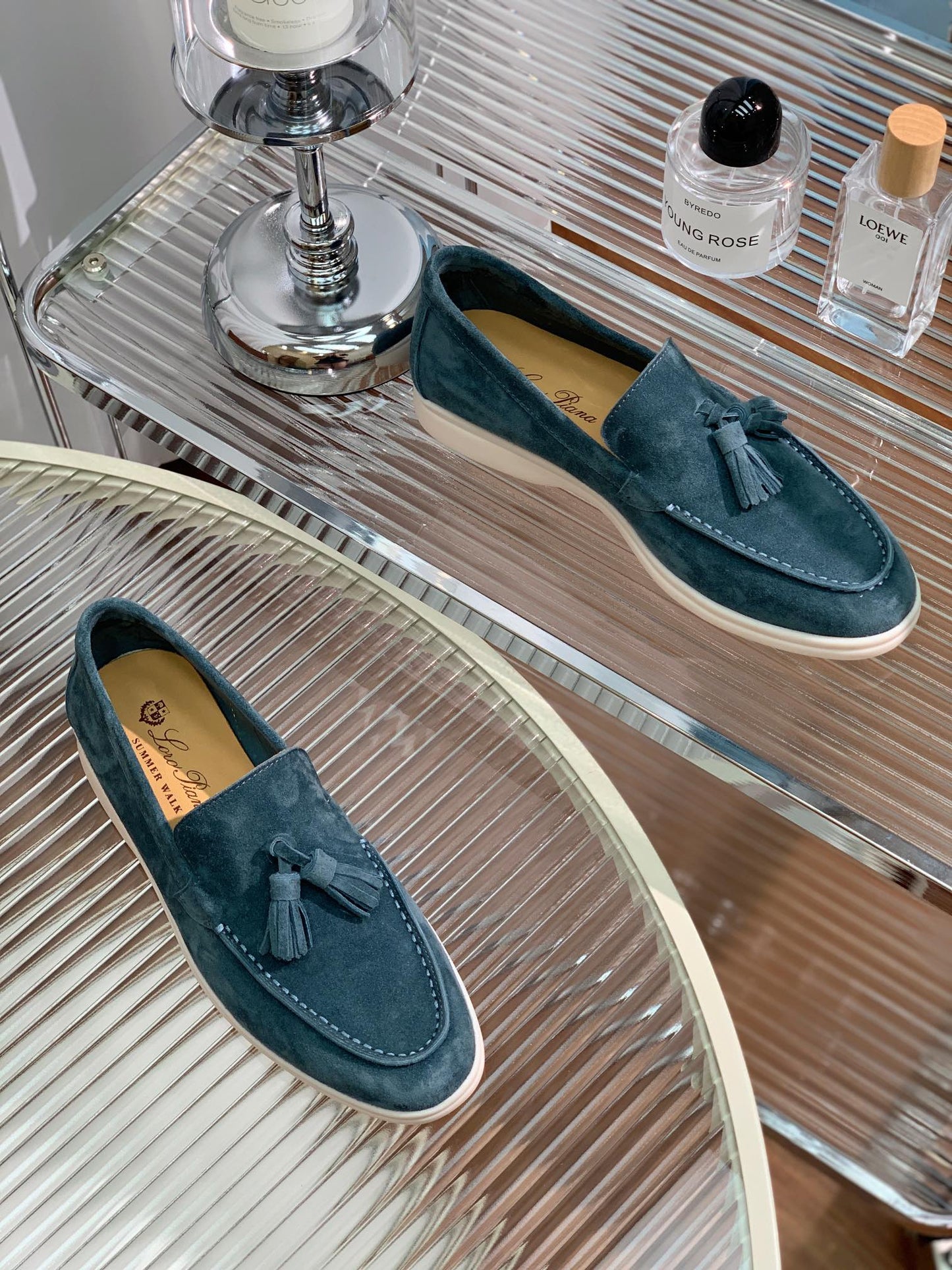 LP SUMMER WALK TASSELS LOAFERS AEGEAN SUEDE - 35