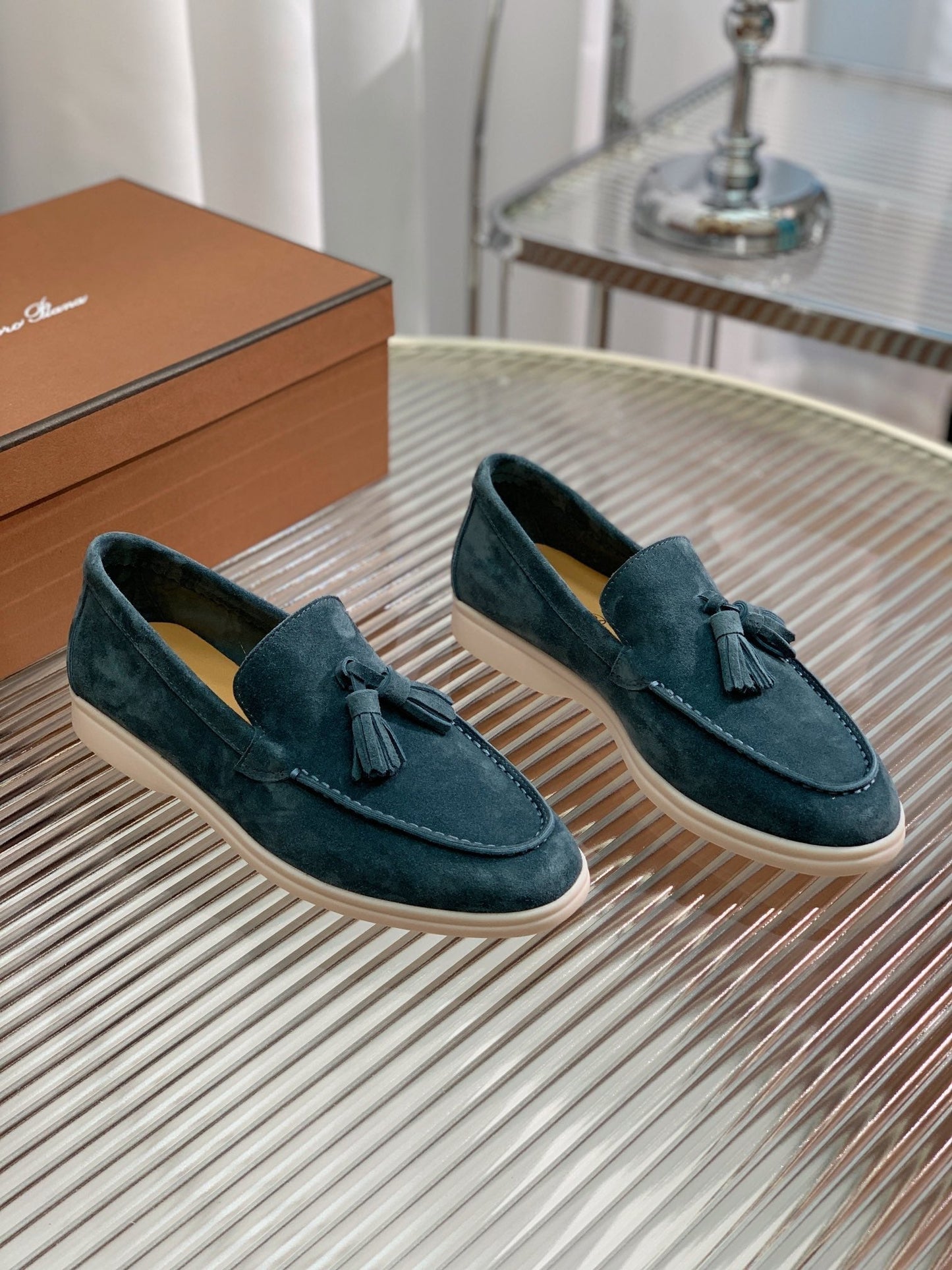 LP SUMMER WALK TASSELS LOAFERS AEGEAN SUEDE - 35