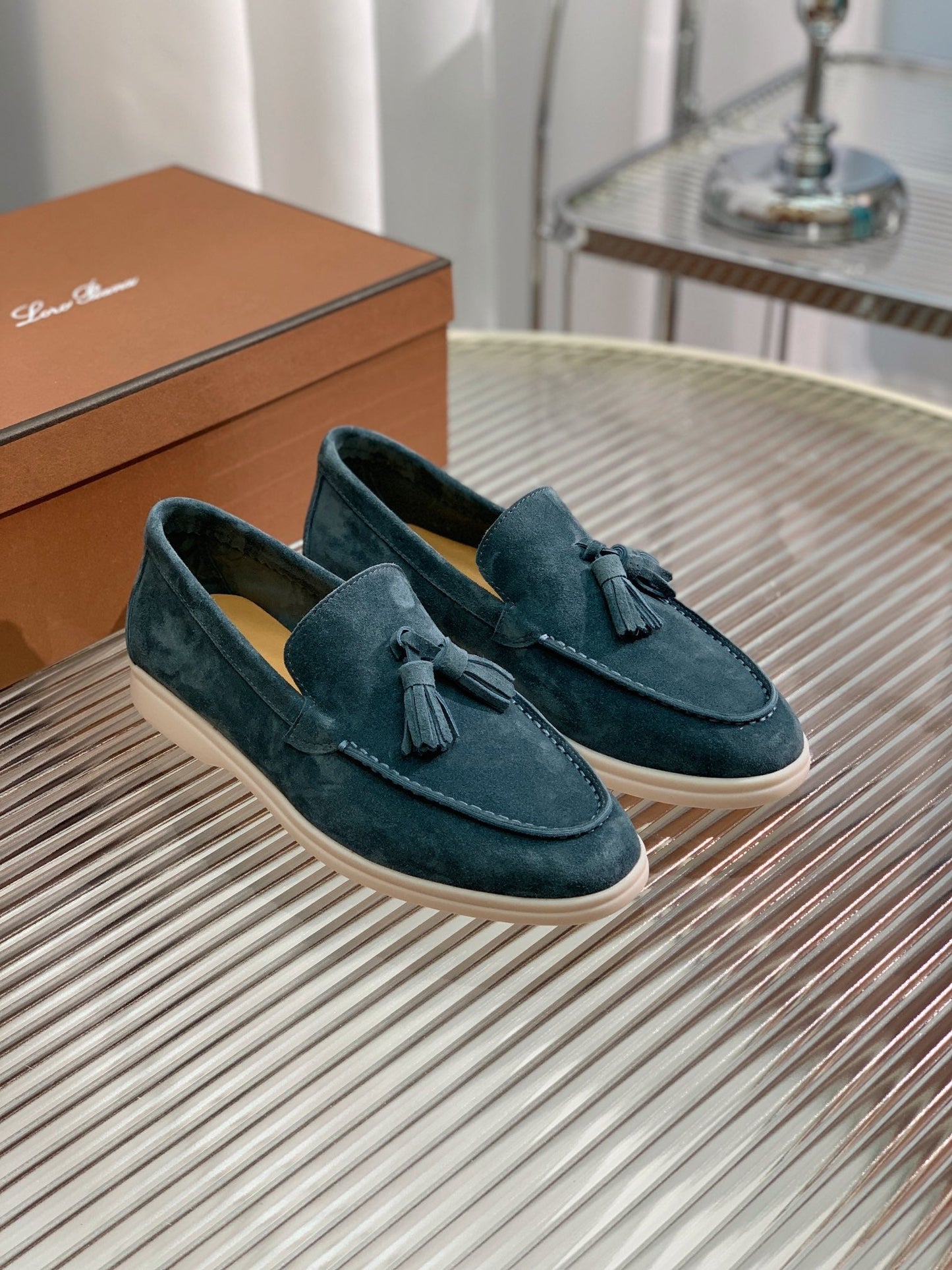 LP SUMMER WALK TASSELS LOAFERS AEGEAN SUEDE - 35