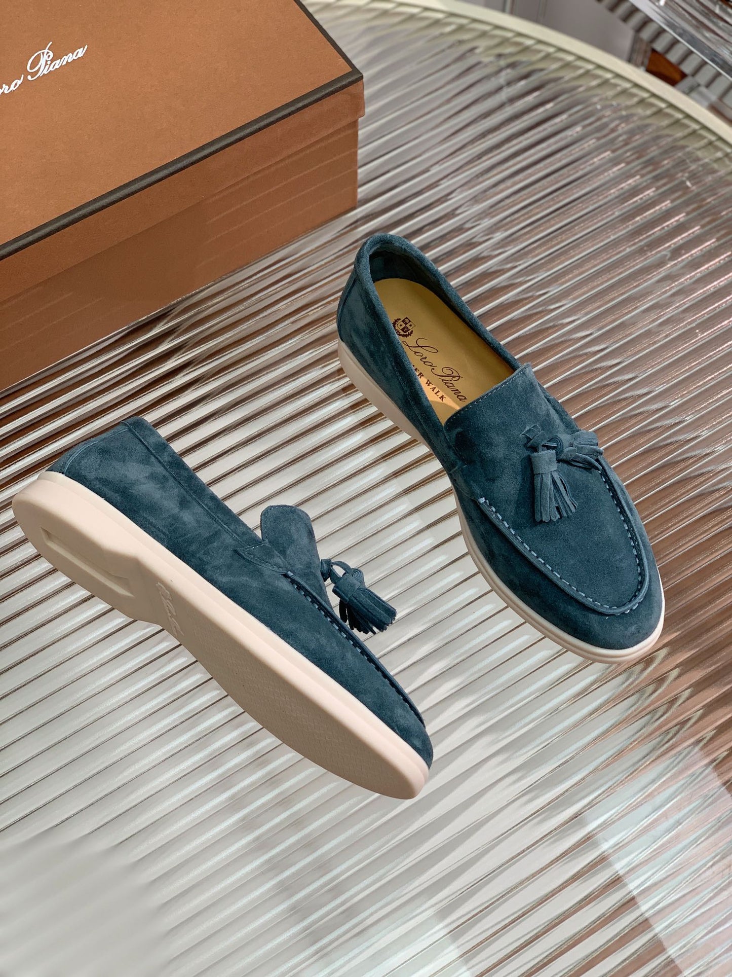 LP SUMMER WALK TASSELS LOAFERS AEGEAN SUEDE - 35