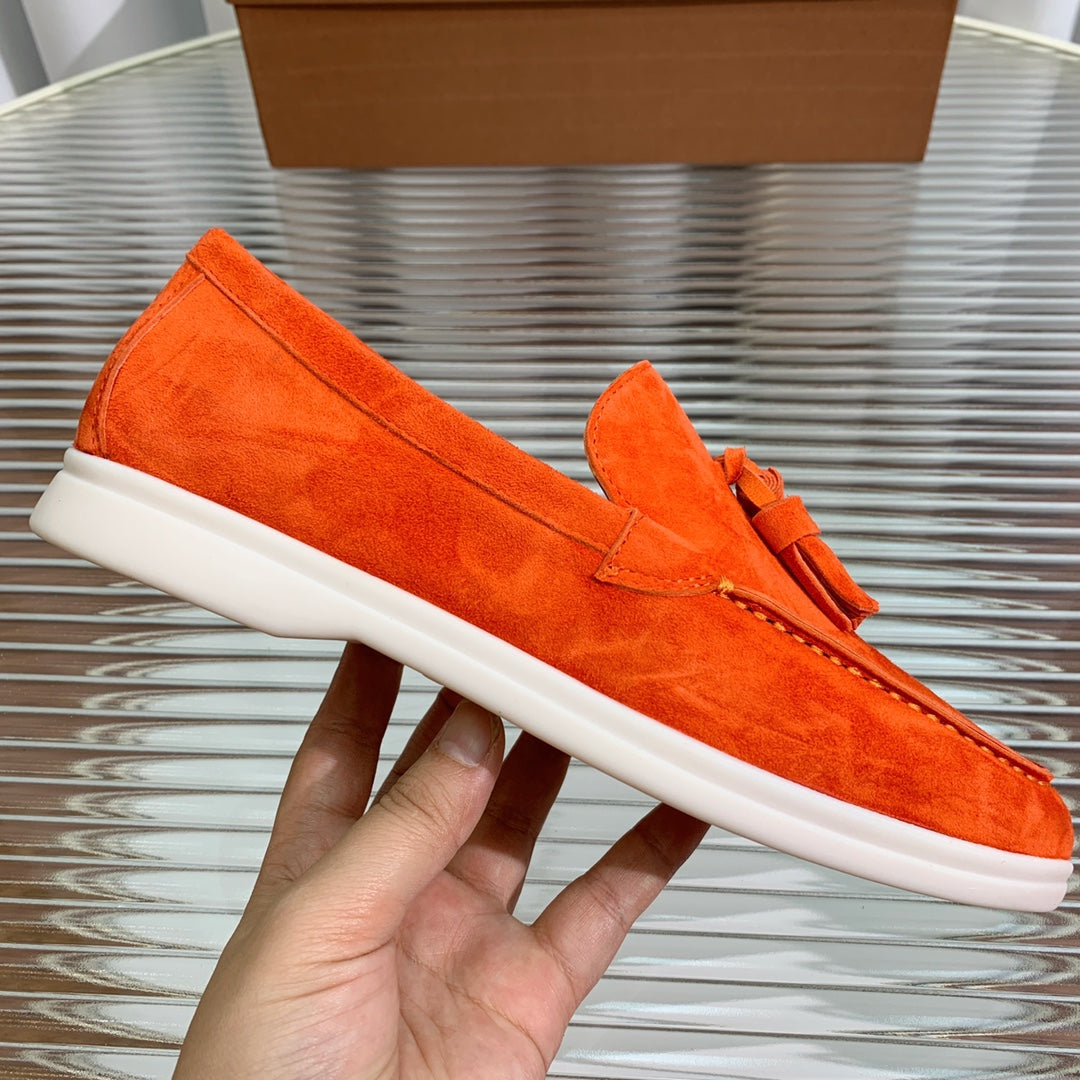 LP SUMMER WALK TASSELS LOAFERS BURNT ORANGE SUEDE - 35