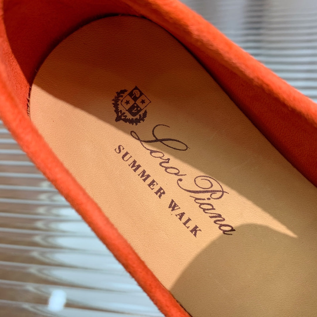 LP SUMMER WALK TASSELS LOAFERS BURNT ORANGE SUEDE - 35