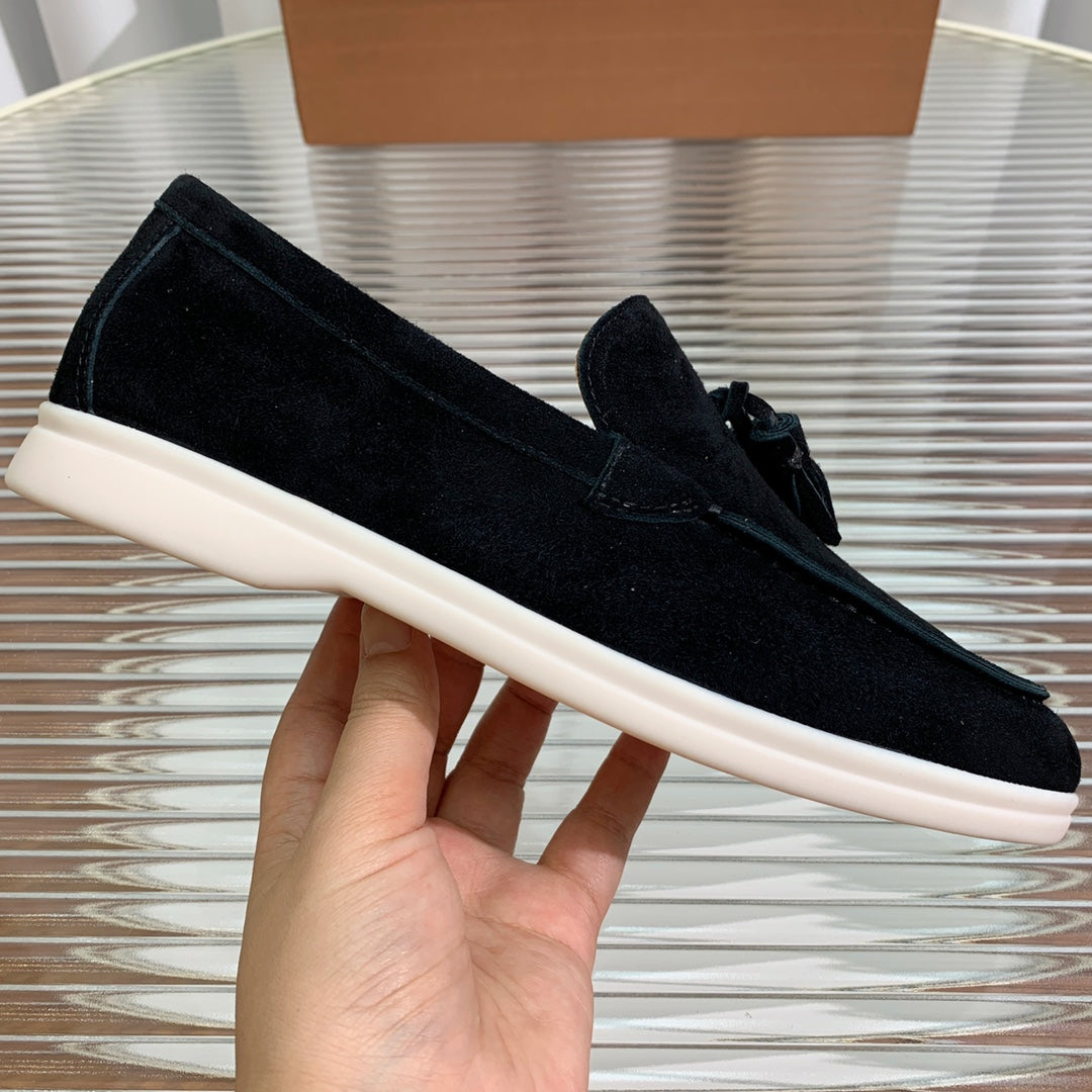 LP SUMMER WALK TASSELS LOAFERS BLACK SUEDE - 35