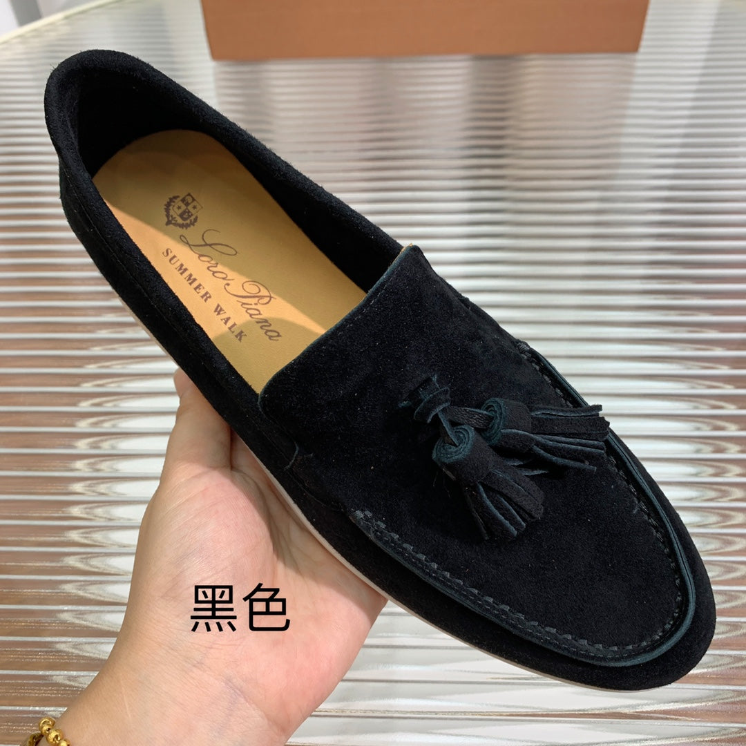 LP SUMMER WALK TASSELS LOAFERS BLACK SUEDE - 35