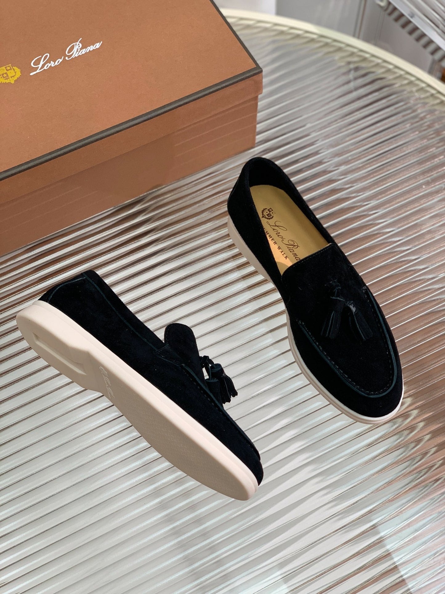 LP SUMMER WALK TASSELS LOAFERS BLACK SUEDE - 35