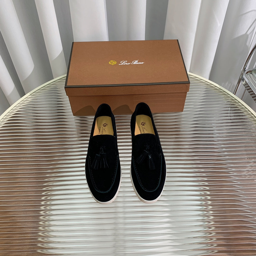 LP SUMMER WALK TASSELS LOAFERS BLACK SUEDE - 35
