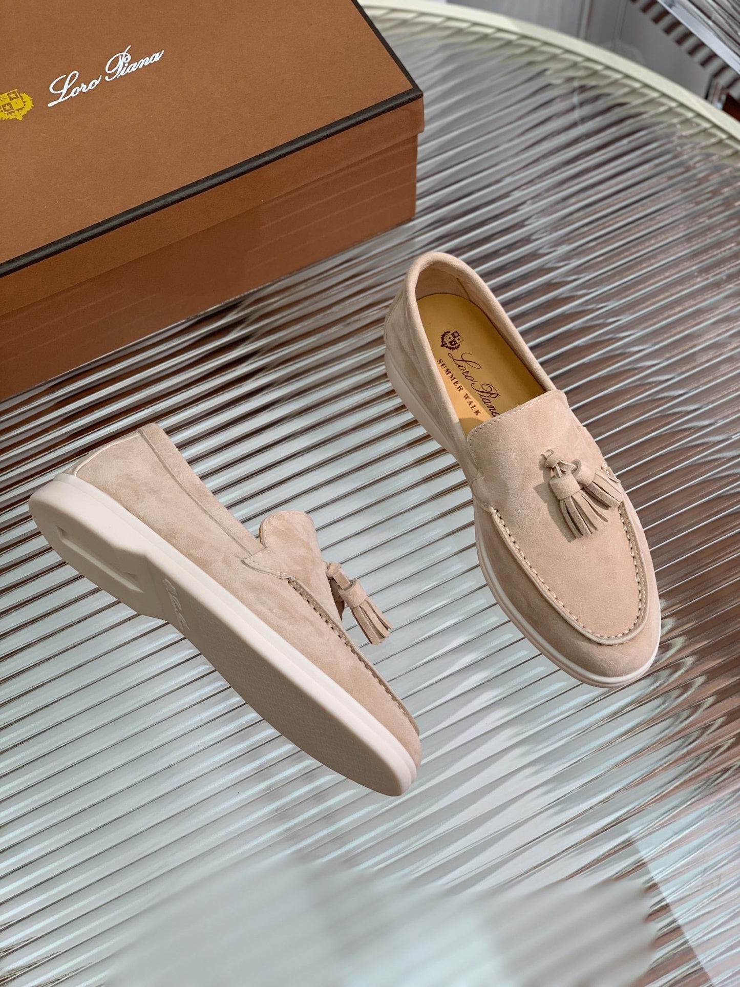 LP SUMMER WALK TASSELS LOAFERS TORTILLA SUEDE - 35