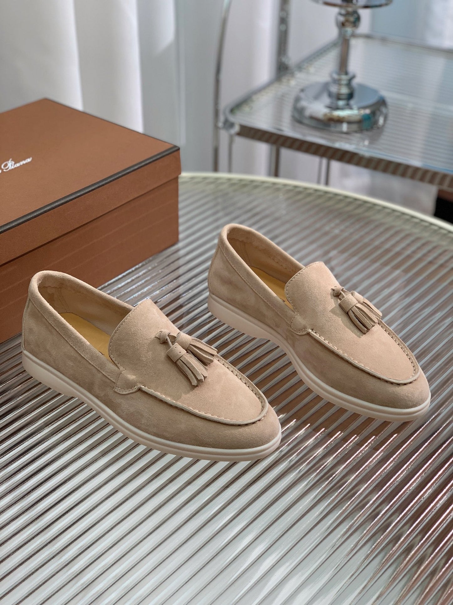 LP SUMMER WALK TASSELS LOAFERS TORTILLA SUEDE - 35