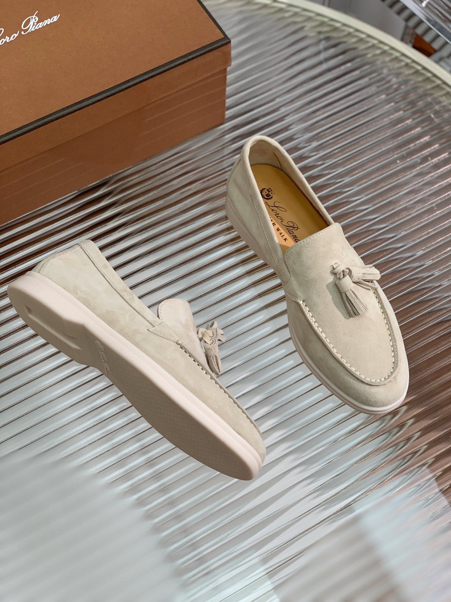 LP SUMMER WALK TASSELS LOAFERS BEIGE SUEDE - 35