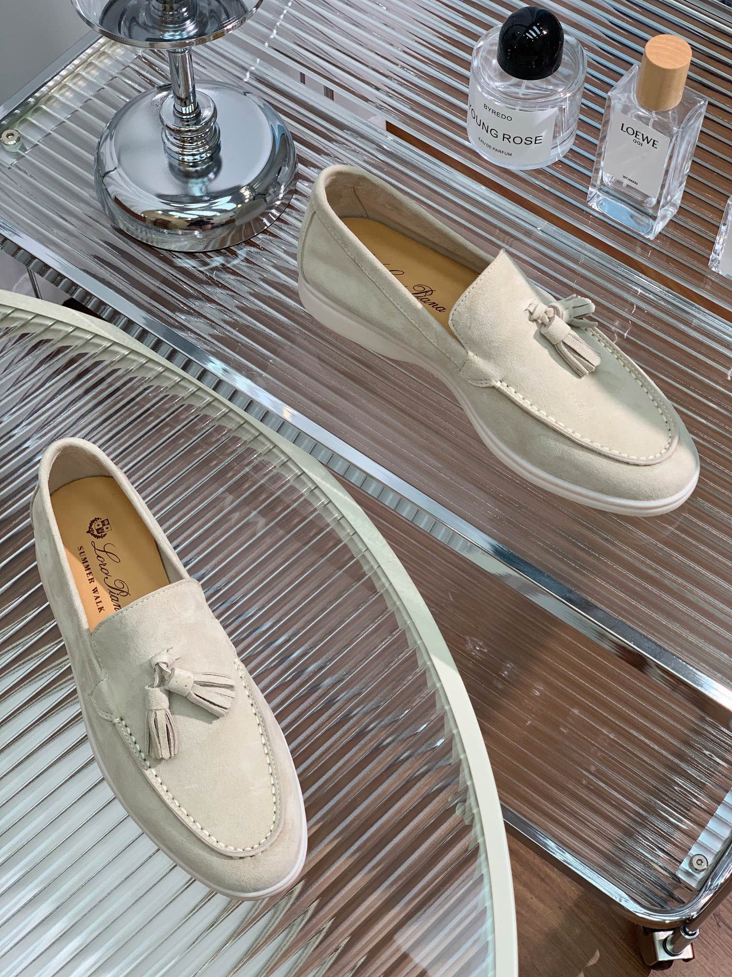 LP SUMMER WALK TASSELS LOAFERS BEIGE SUEDE - 35