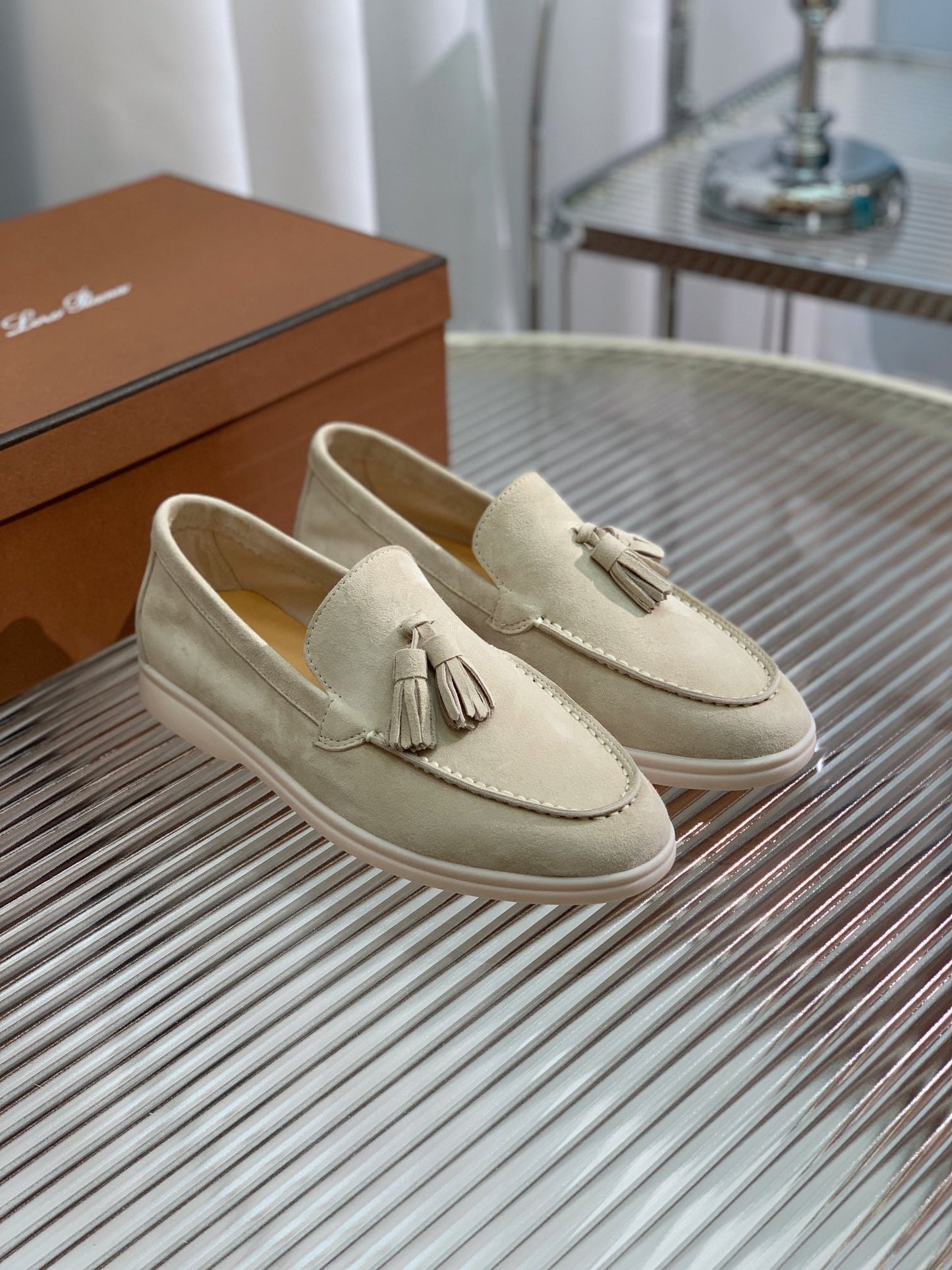 LP SUMMER WALK TASSELS LOAFERS BEIGE SUEDE - 35
