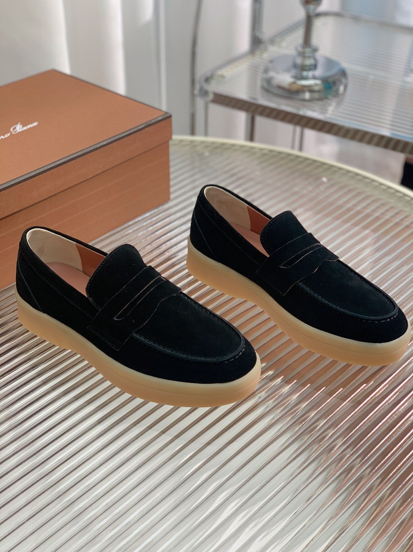 LP RETRO SUMMER WALK LOAFERS BLACK SUEDE - 35