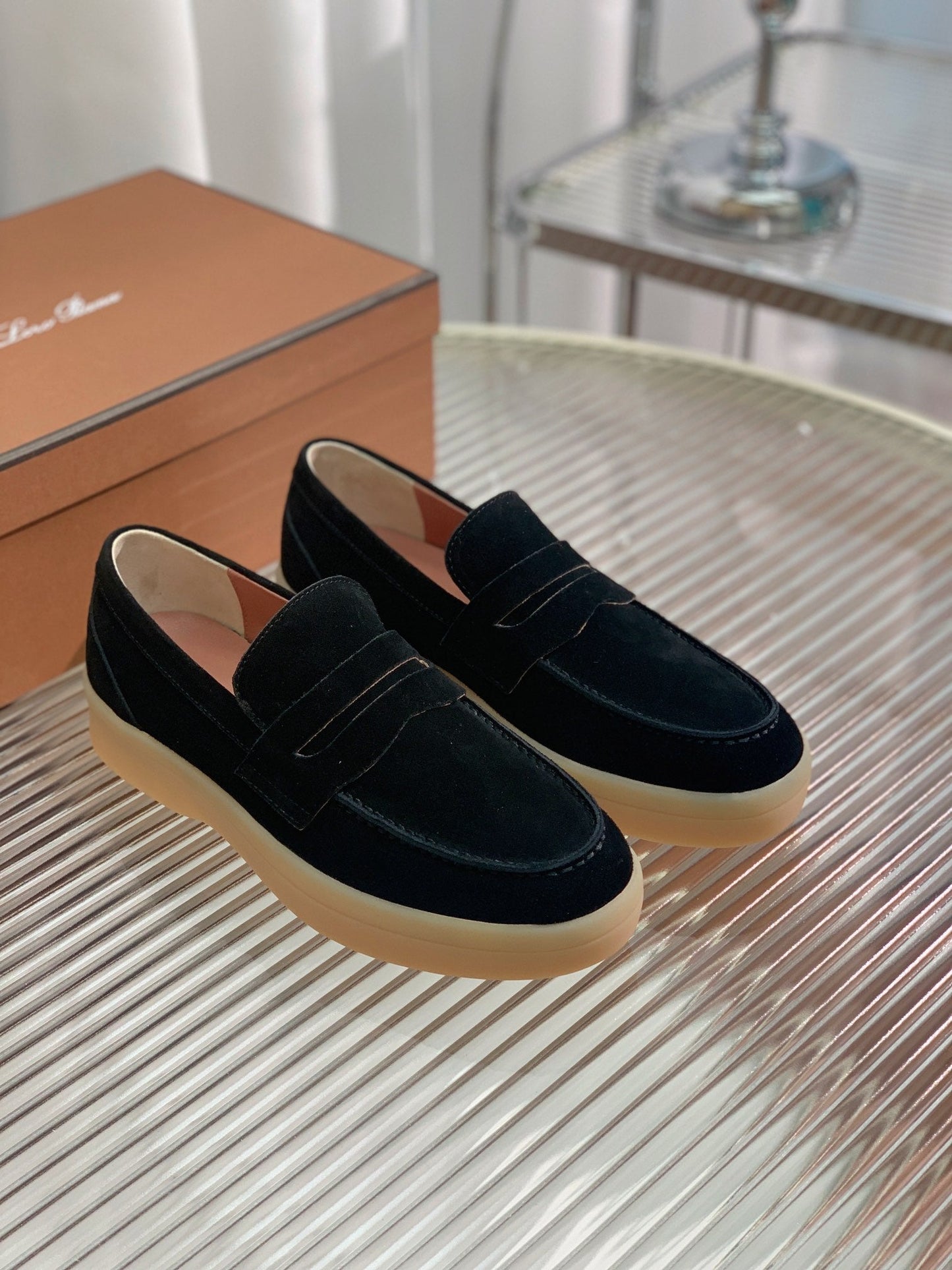 LP RETRO SUMMER WALK LOAFERS BLACK SUEDE - 35