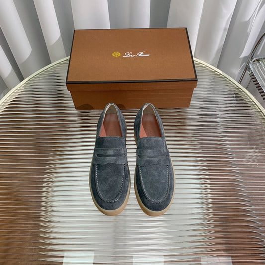LP RETRO SUMMER WALK LOAFERS GRAY BLACK SUEDE - 35