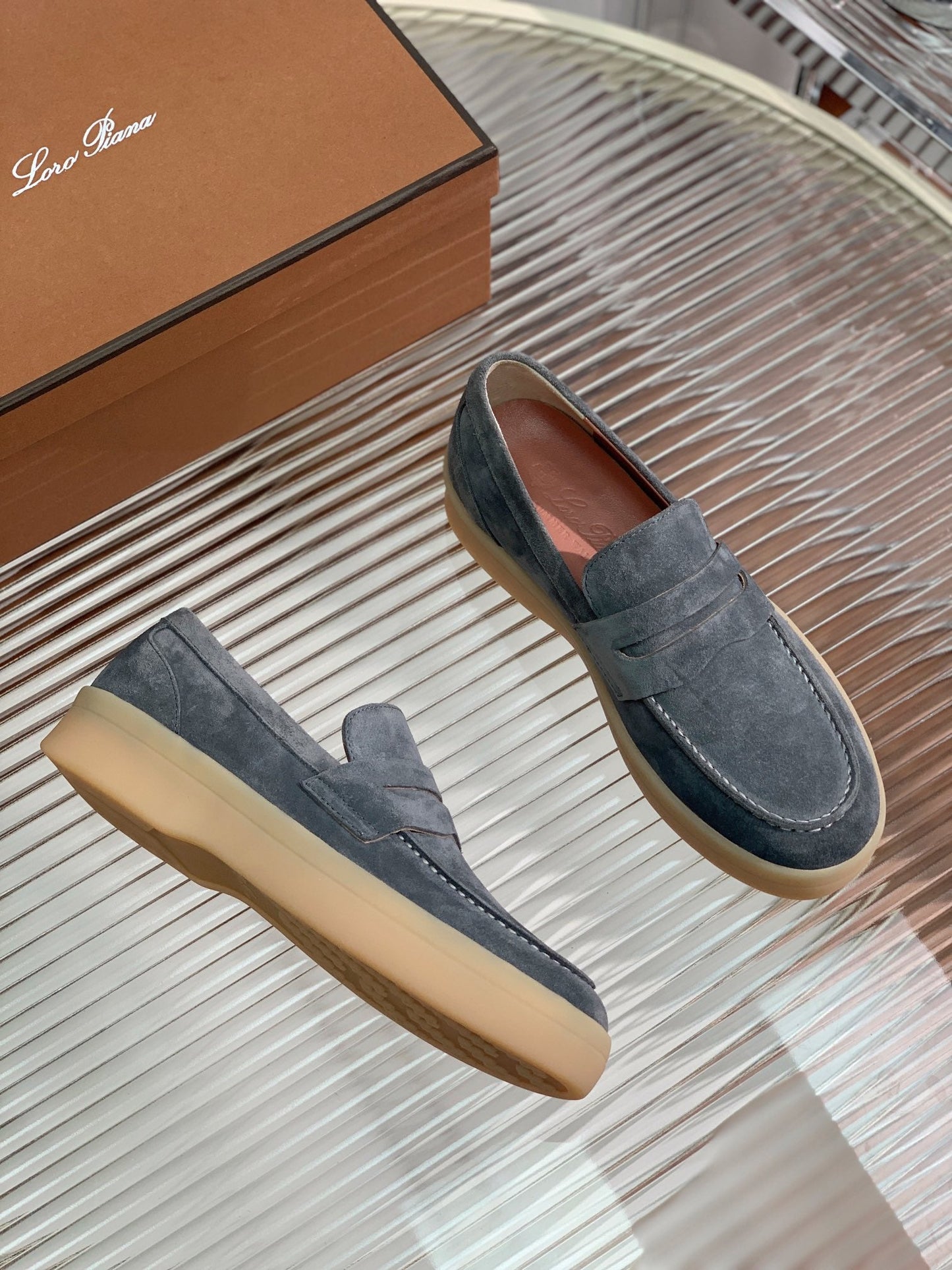 LP RETRO SUMMER WALK LOAFERS GRAY BLACK SUEDE - 35