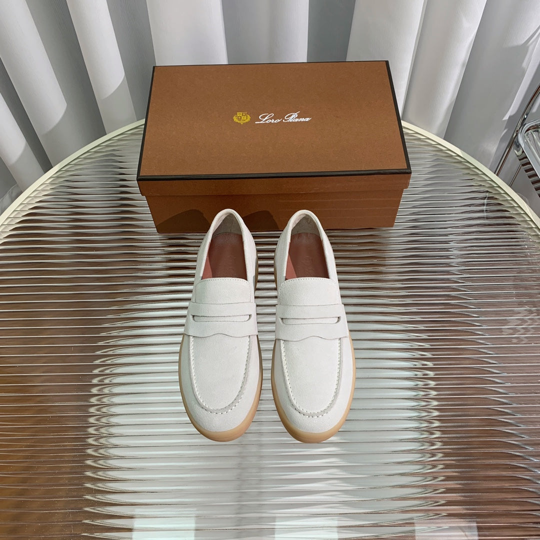 LP RETRO SUMMER  WALK LOAFERS WHITE SUEDE - 35