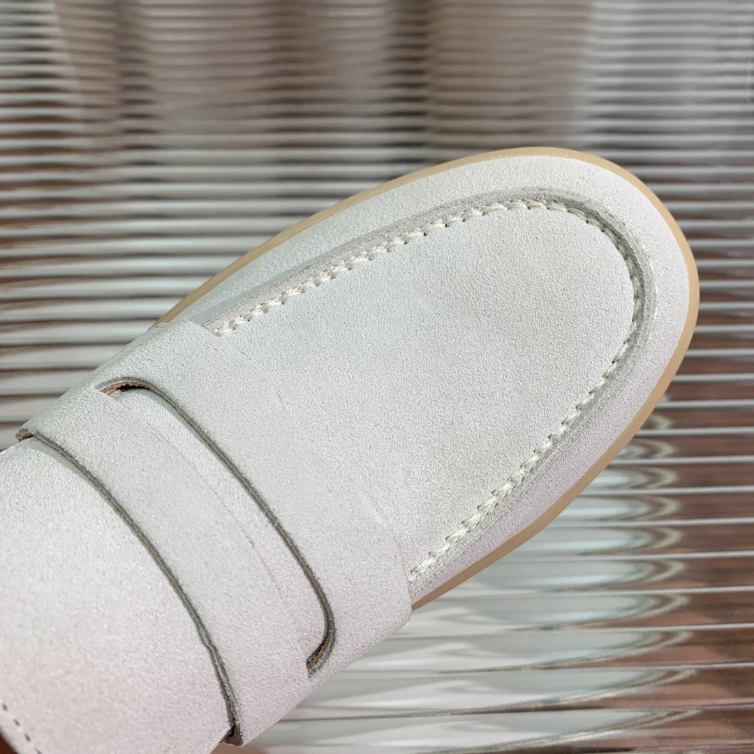 LP RETRO SUMMER  WALK LOAFERS WHITE SUEDE - 35