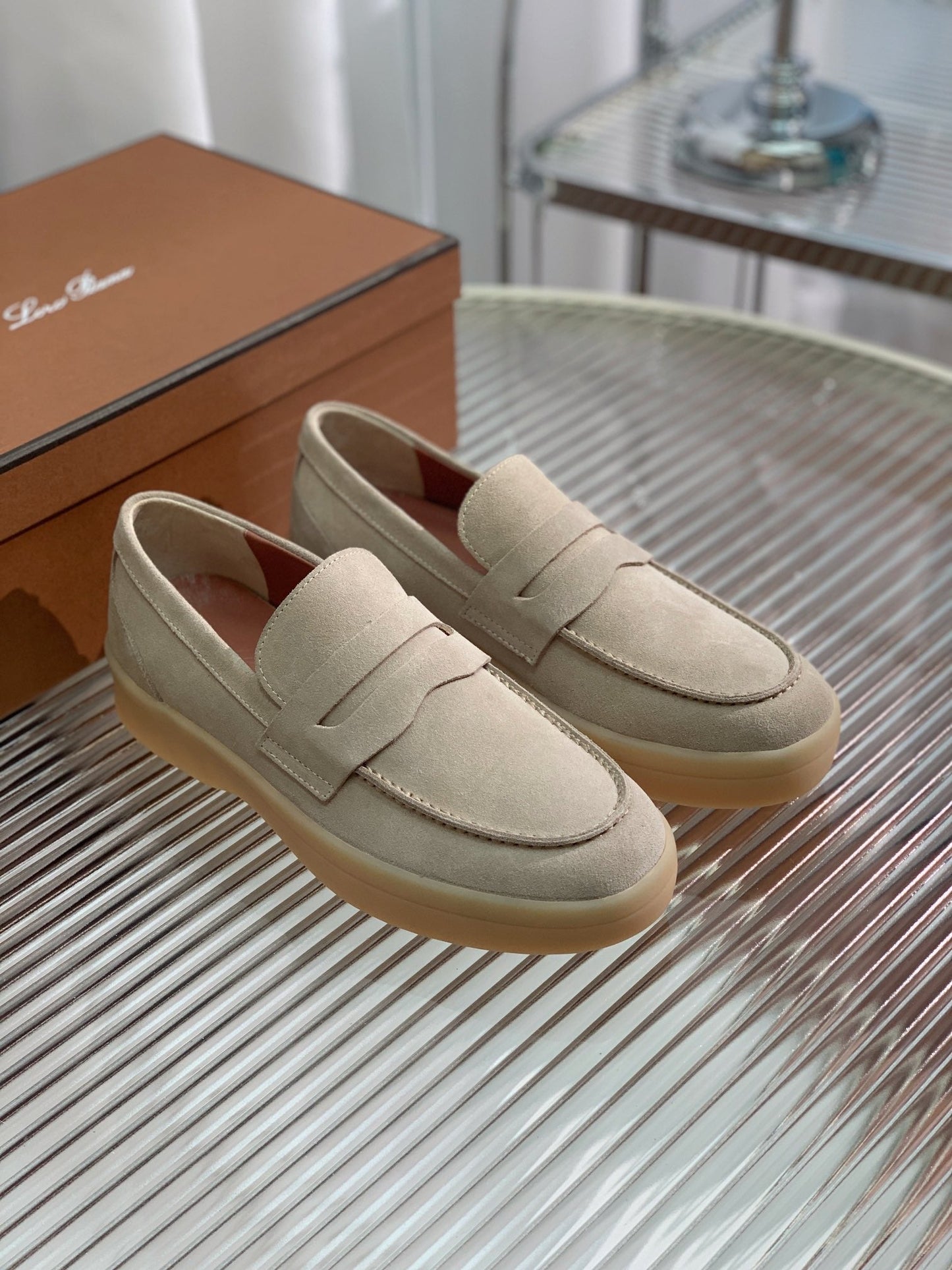 LP RETRO SUMMER WALK LOAFERS BEIGE SUEDE - 35
