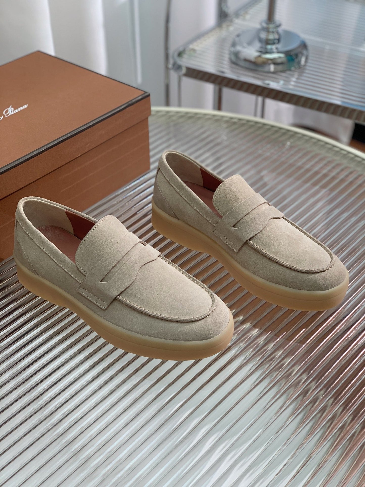 LP RETRO SUMMER WALK LOAFERS BEIGE SUEDE - 35