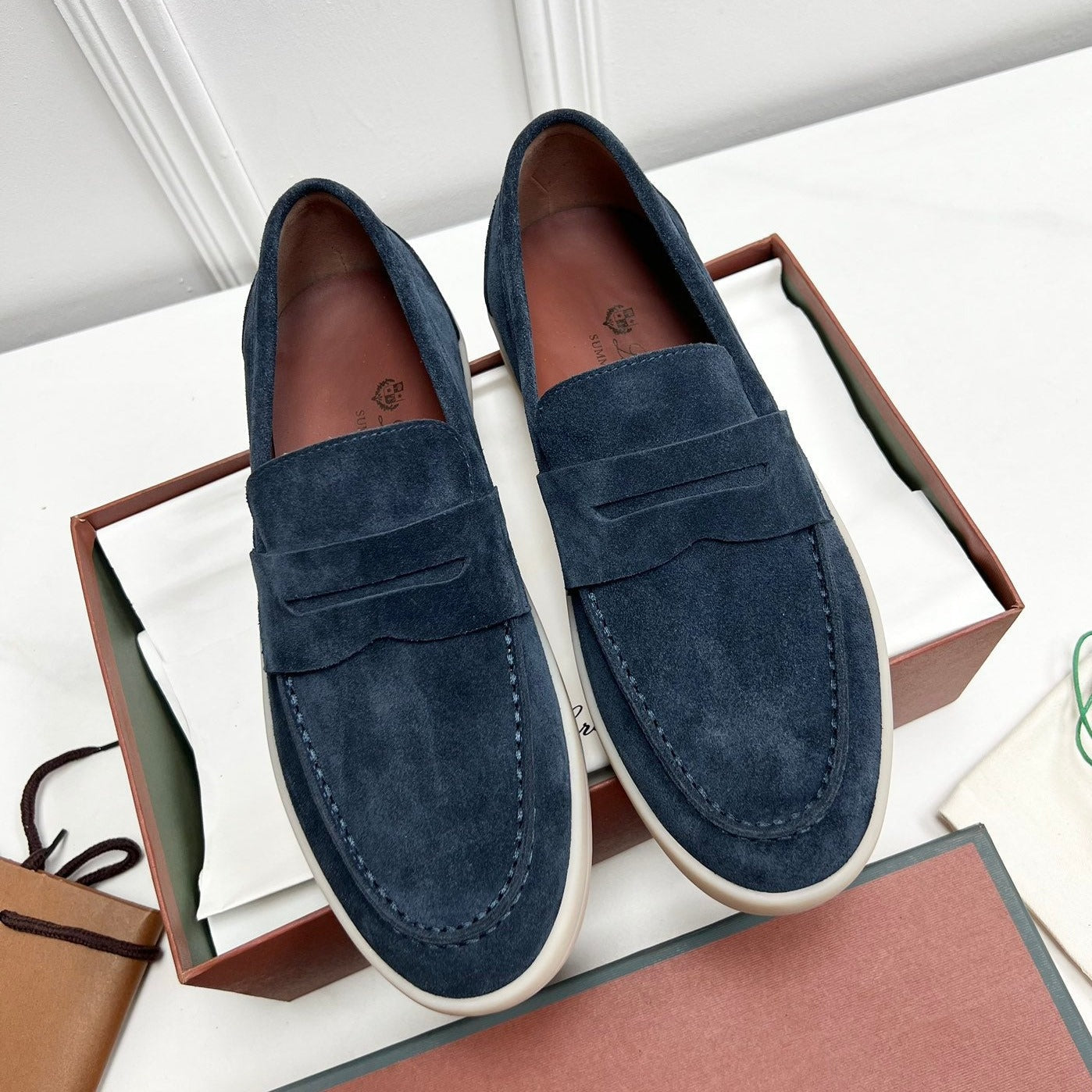 LP RETRO SUMMER WALK LOAFERS NAVY BLUE SUEDE - 38