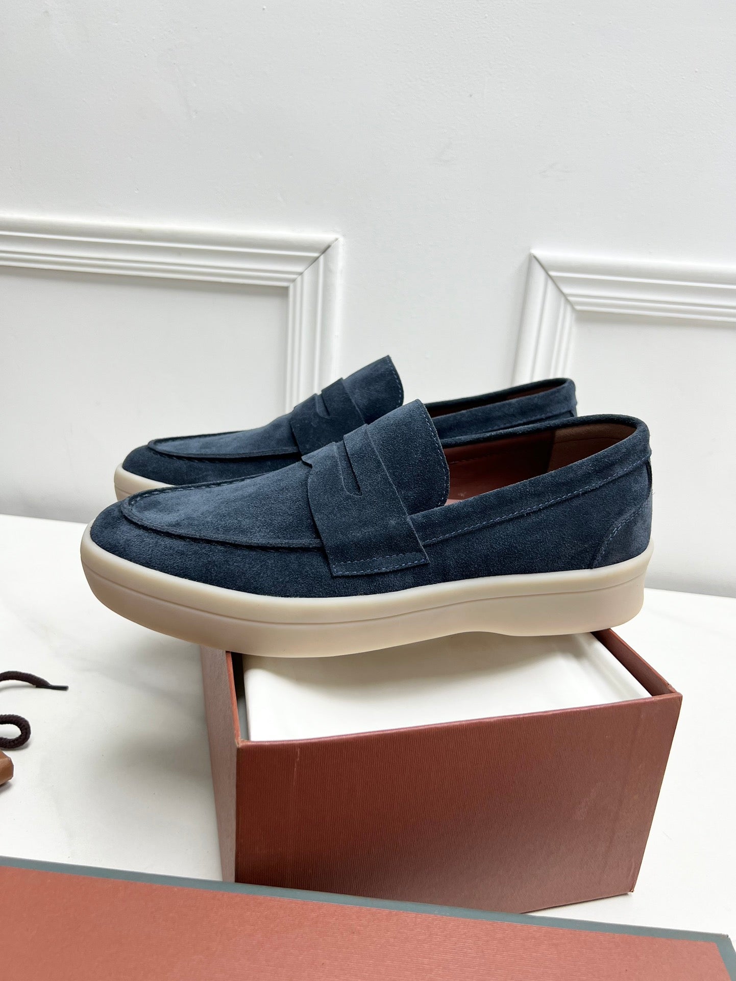 LP RETRO SUMMER WALK LOAFERS NAVY BLUE SUEDE - 38