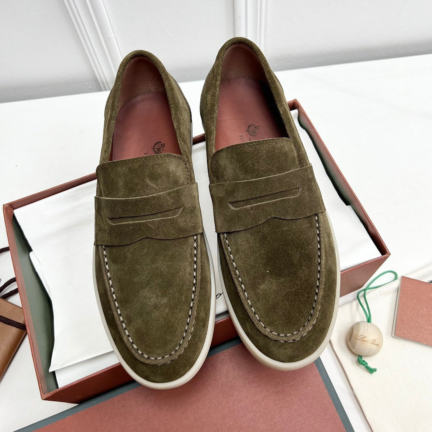LP RETRO SUMMER WALK LOAFERS OLIVE SUEDE - 38