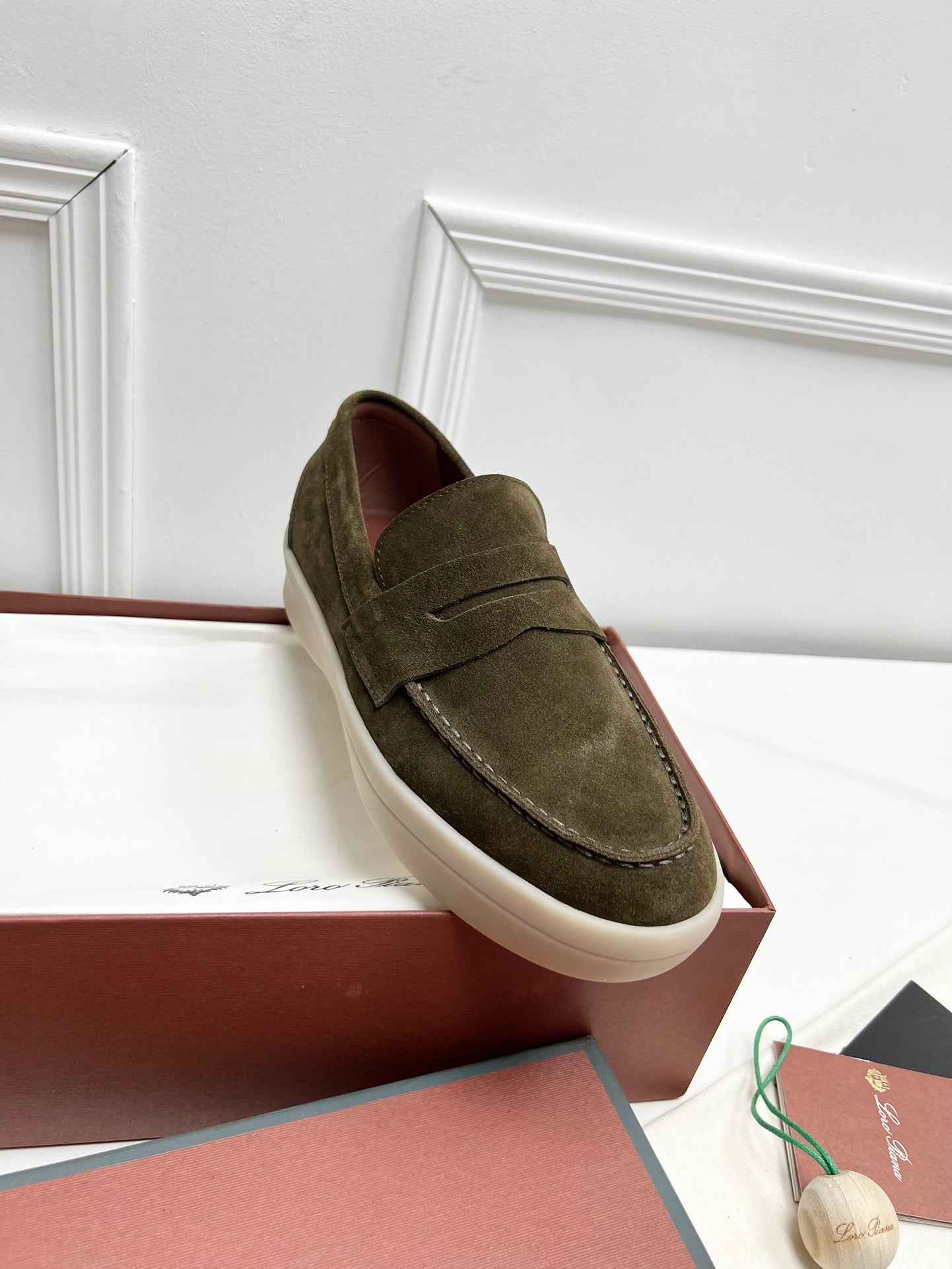 LP RETRO SUMMER WALK LOAFERS OLIVE SUEDE - 38