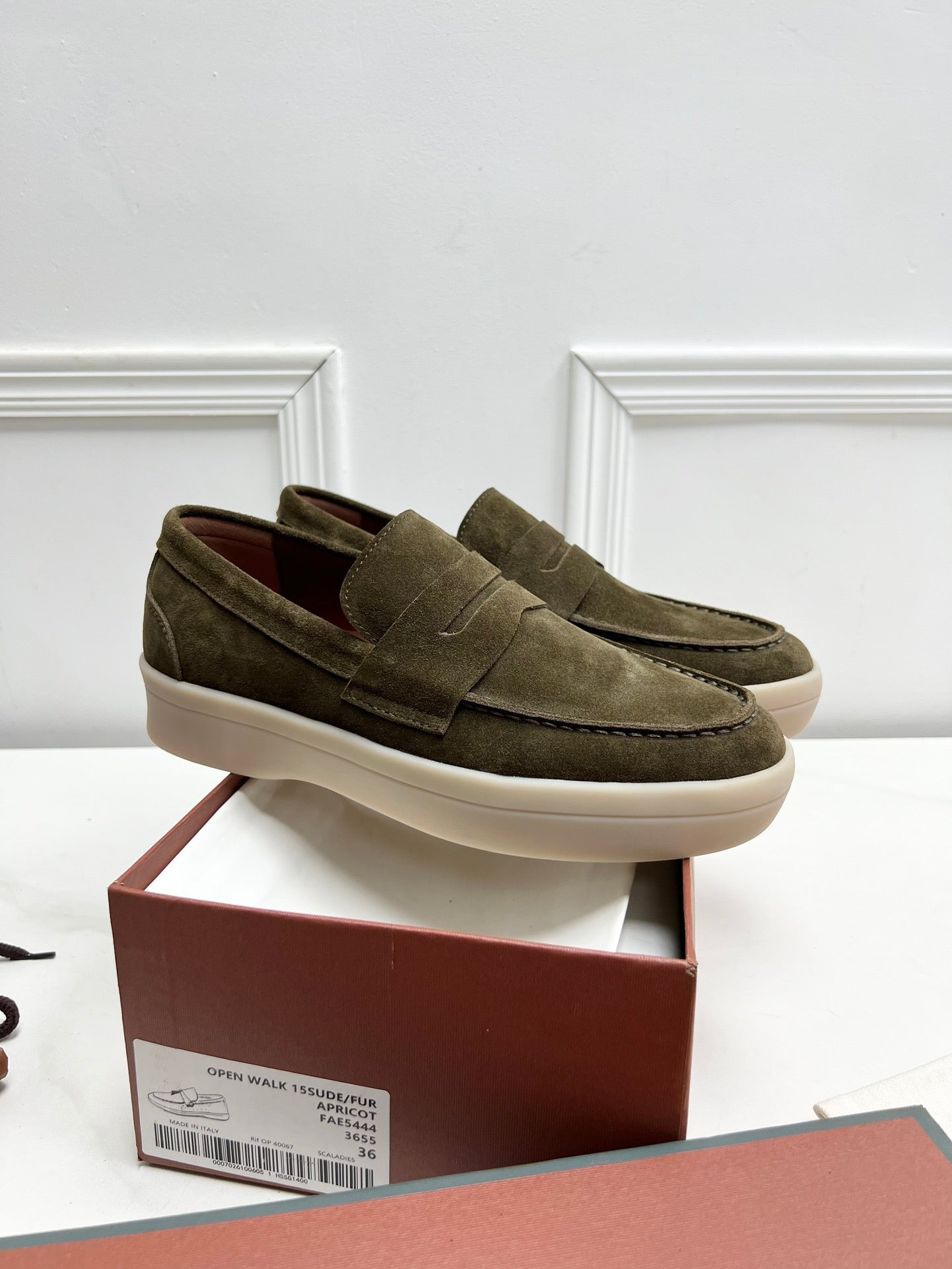 LP RETRO SUMMER WALK LOAFERS OLIVE SUEDE - 38