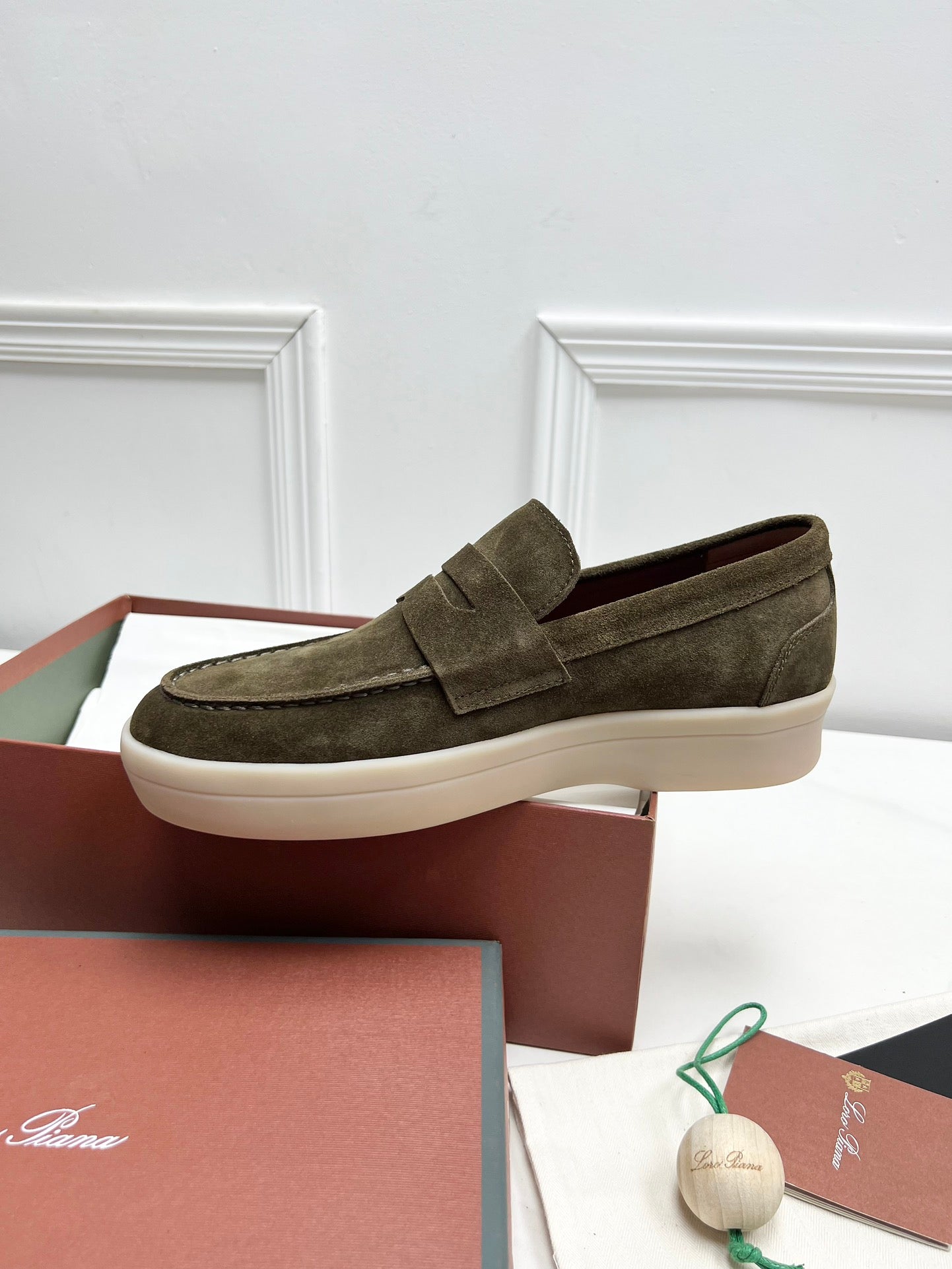 LP RETRO SUMMER WALK LOAFERS OLIVE SUEDE - 38