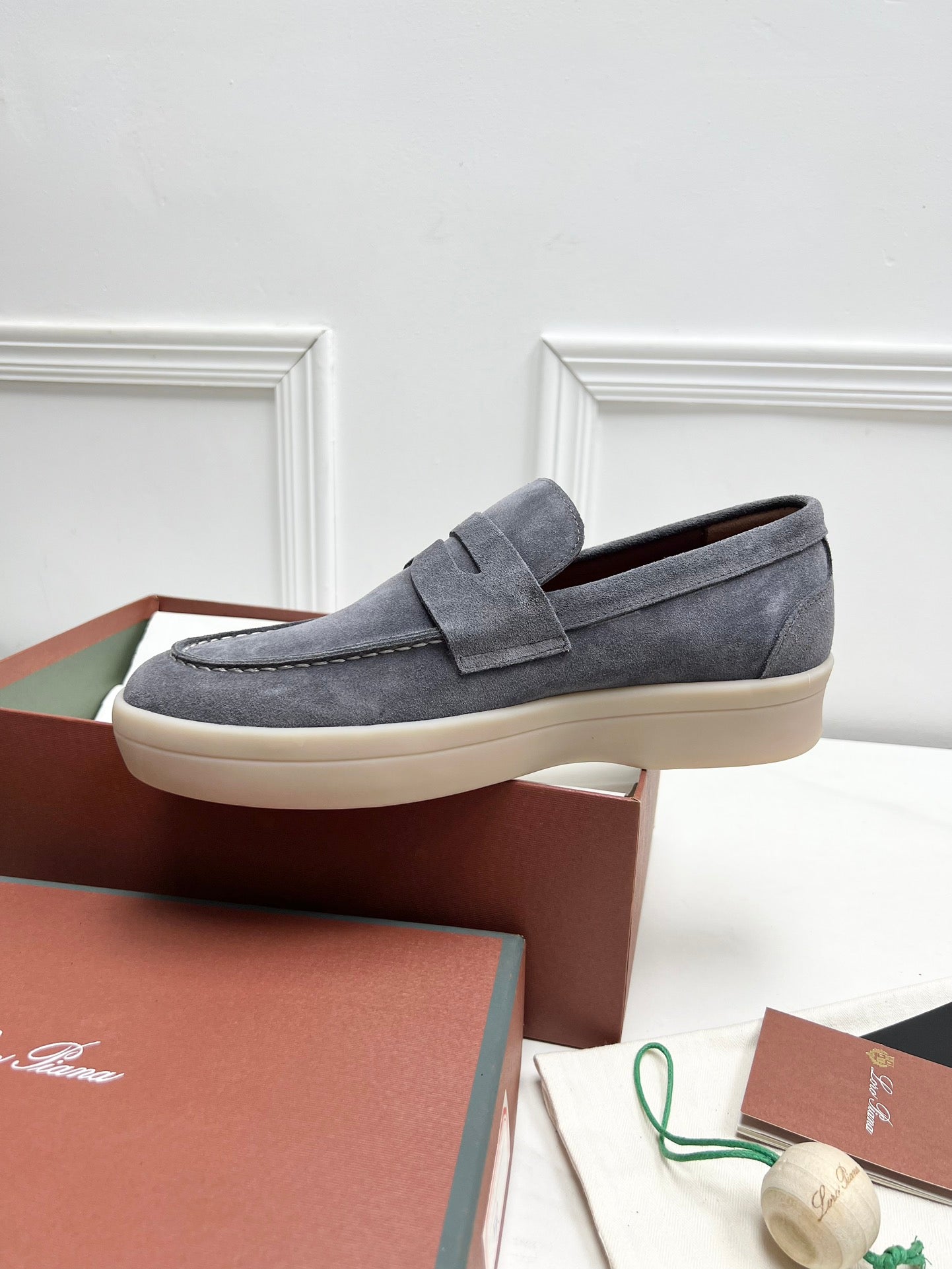 LP RETRO SUMMER WALK LOAFERS GRAY SUEDE - 38