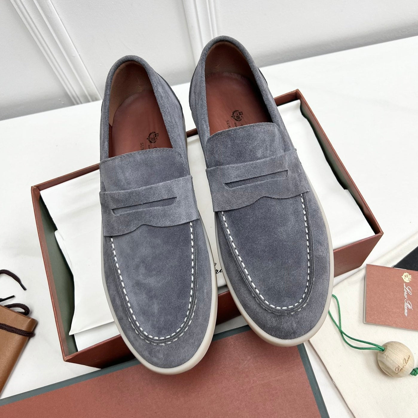 LP RETRO SUMMER WALK LOAFERS GRAY SUEDE - 38