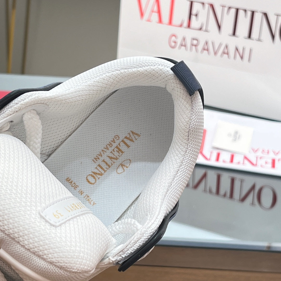 OPEN SKATE SNEAKER IN WHITE MIX NAVY BLUE CALFSKIN - 35