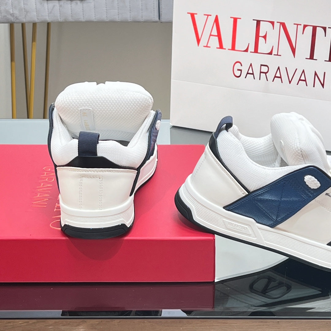 OPEN SKATE SNEAKER IN WHITE MIX NAVY BLUE CALFSKIN - 35