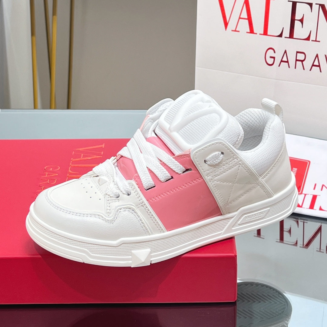 VALENTINO 25S GARAVANI OPEN SKATE SNEAKERS IN PEACH PINK LAMBSKIN STYLE 11 - 35