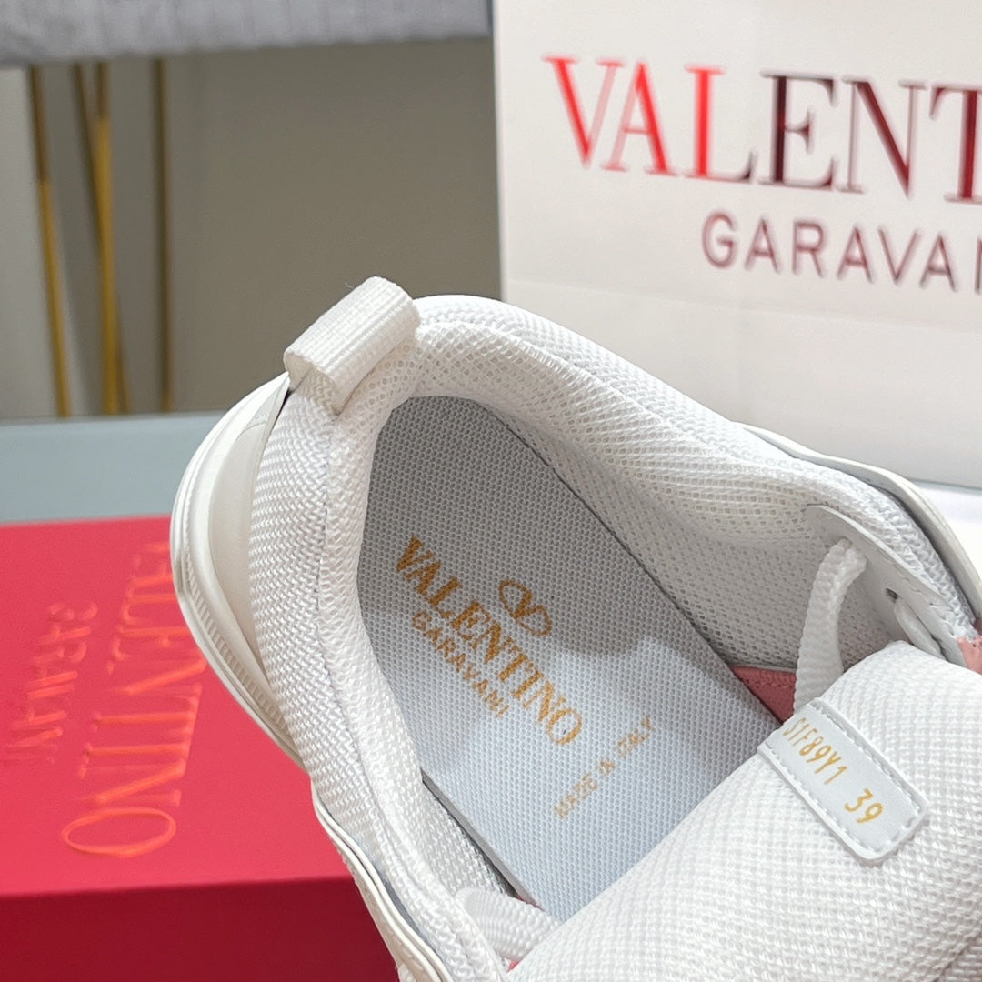 VALENTINO 25S GARAVANI OPEN SKATE SNEAKERS IN PEACH PINK LAMBSKIN STYLE 11 - 35