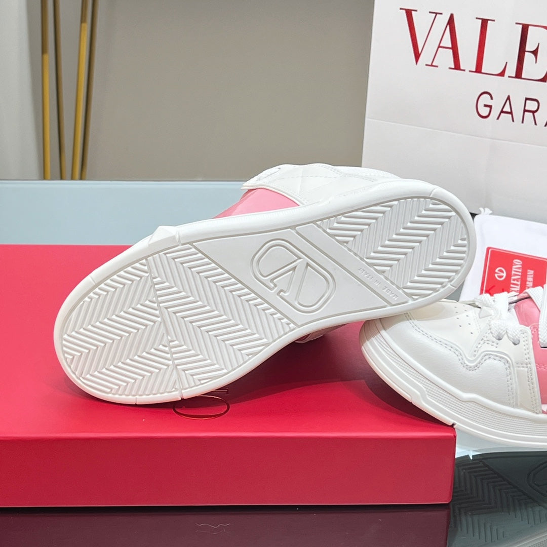 VALENTINO 25S GARAVANI OPEN SKATE SNEAKERS IN PEACH PINK LAMBSKIN STYLE 11 - 35