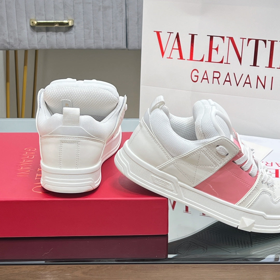 VALENTINO 25S GARAVANI OPEN SKATE SNEAKERS IN PEACH PINK LAMBSKIN STYLE 11 - 35