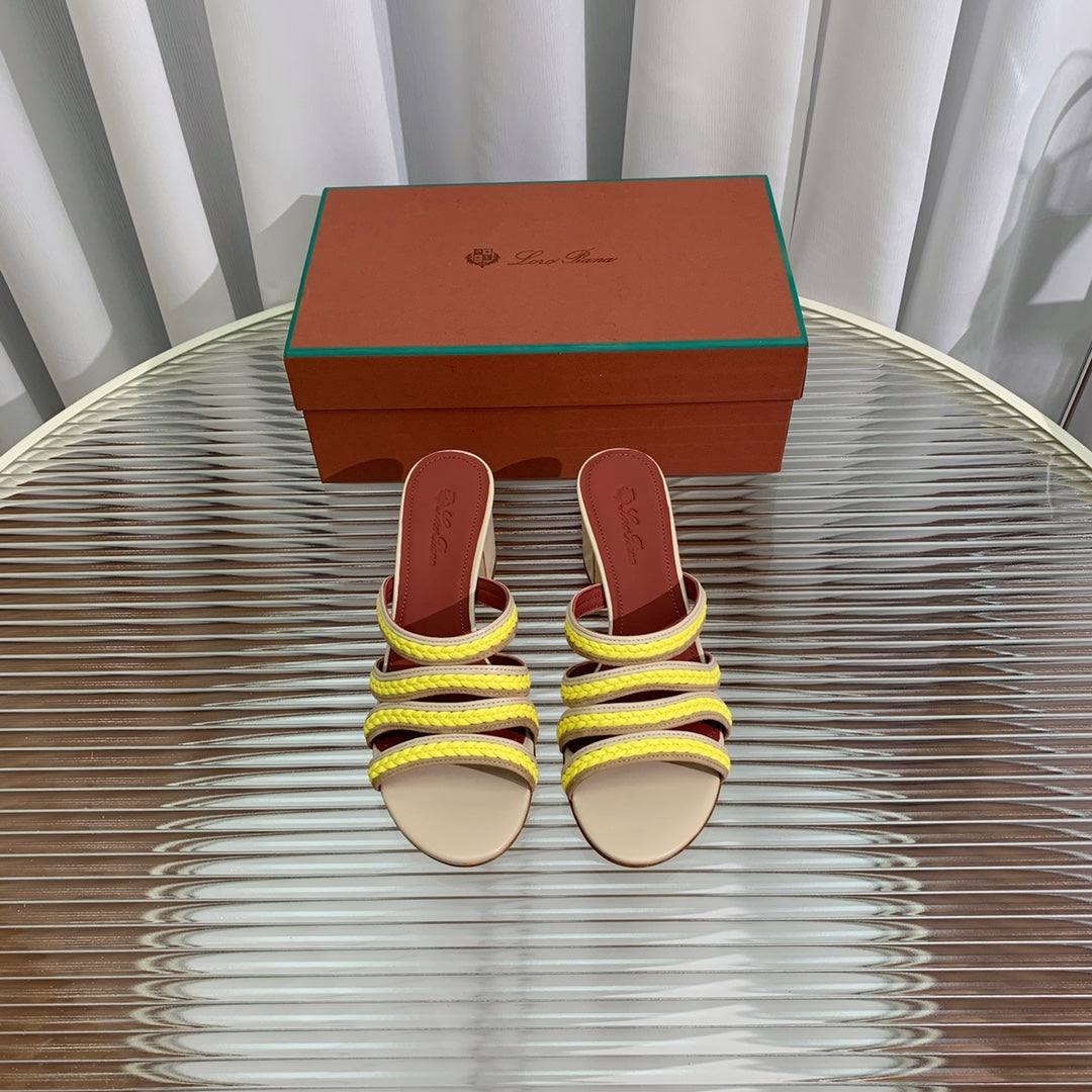 LP SPRIGHTLY CHARMS MID-SANDAL LEMON CALFSKIN - 35
