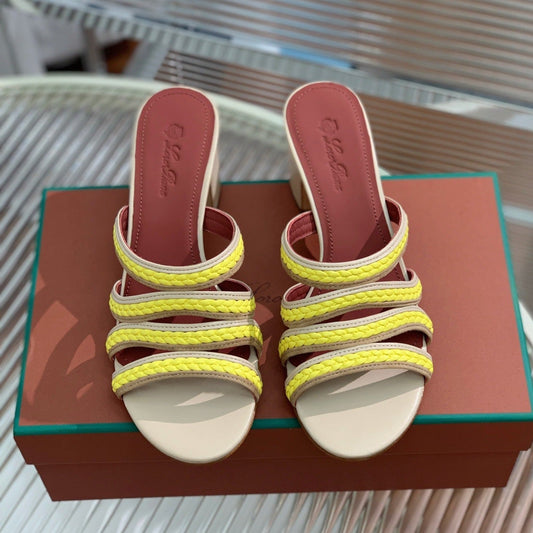 LP SPRIGHTLY CHARMS MID-SANDAL LEMON CALFSKIN - 35