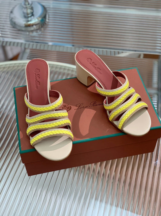 LP SPRIGHTLY CHARMS MID-SANDAL LEMON CALFSKIN - 35