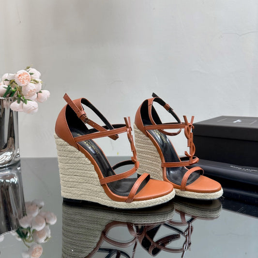 SL CASSANDRA WEDGE ESPADRILLES SIENNA CALFSKIN - 35