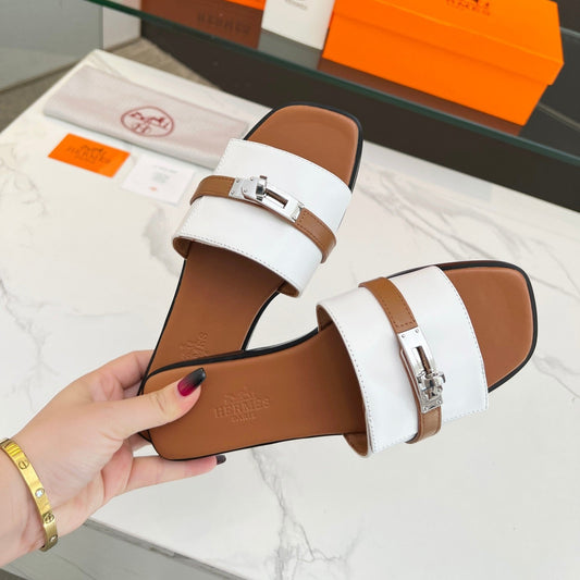 Giulia Sandal White Tan Calfskin - 35