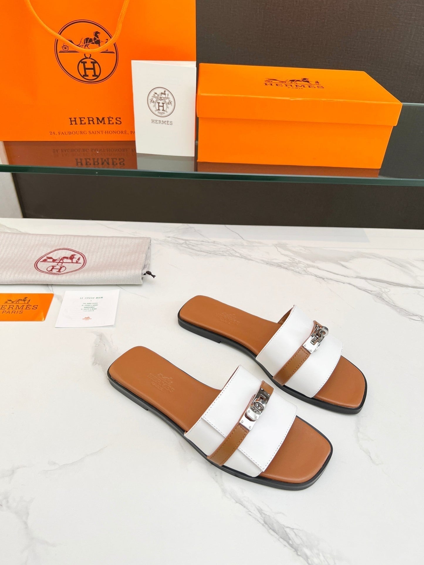 Giulia Sandal White Tan Calfskin - 35