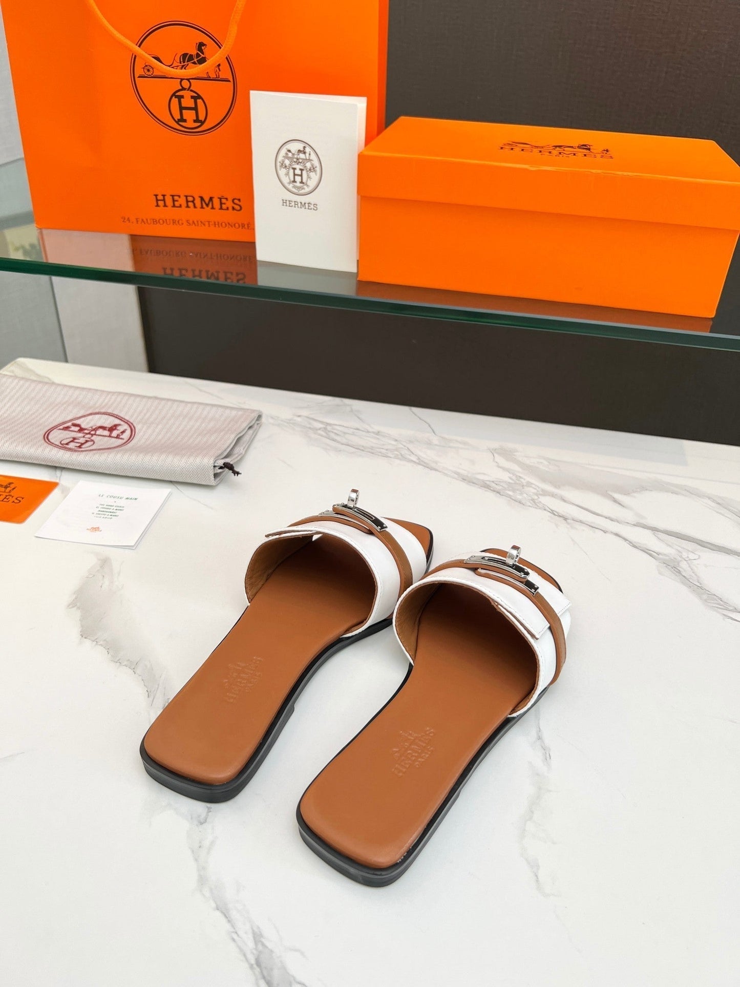 Giulia Sandal White Tan Calfskin - 35